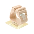 Beige wall-mounted mop holder with non-slip rollers and strong adhesive backing - 6*6 Extra Thick / Pink