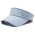 Hellblaues Sonnenvisier zum Laufen mit R-Stickerei und verstellbarem Riemen - Einheitsgröße(Einstellbar) / Blau