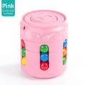 Rosa rotierendes Zauberbohnen-Puzzle-Spielzeug in Dosenform mit bunten Perlen und Mustern - Beutel Rosa (5.6*6.8)