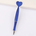 Blue ballpoint pen with heart-shaped top ornament for Valentine's Day gift - Heart / Blue