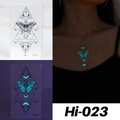 Luminous blue butterfly and moon tattoo sticker Hi-023 glowing in dark environment - Hi-023 (Starry Butterfly)