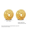 Golden spiral shell stainless steel stud earrings for women beach holiday style - Spiral Disc Stud (FYD6227)