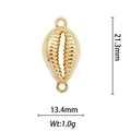 Detailed dimensions of 18k gold plated cowrie shell pendant with height and weight specs - Cowrie Shell Connector