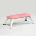 Pink leather manicure footrest with white metal frame and anti-slip pads - Dreamy Pink (Sheet Metal White Legs)