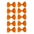 Set of 10 orange grosgrain ribbon bow hair clips for girls in a bright uniform finish - Set / Orange