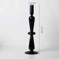 Portacandele minimalista in vetro nero alto 31 cm per decorazione tavola moderna - Anello singolo / Nero
