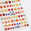 Stickers ongles 5D autocollants motifs fruits avec oranges et fraises modèle TS-434 - Style Plat Paradis des Fruits (TS-434)