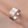 Anello regolabile in acciaio inossidabile argento con incisione totem malocchio - Aperto Regolabile / Argento