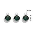 Emerald green crystal connector with silver base for DIY jewelry making in a linear array - Single Hole Steel - Dark Green