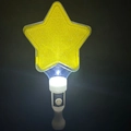 Glow-in-the-dark yellow star wand with white handle and sparkling internal light - Thickened Star Wand Yellow