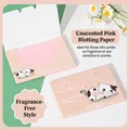 Papel absorbente de grasa rosa 100 uds en caja de gato para pieles con grasa - Rosa Lino Sin Fragancia (Patrón de Gato)