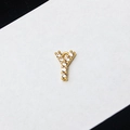 Gold-plated letter Y pendant charm with micro-pave crystals for jewelry making - Letter Y