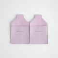 Set de dos bolsas de microfibra para joyas en color lila con cierre de sobre elegante - 8*8cm / Violeta Claro
