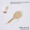 Golden alloy mini tennis racket keychain accessory with fine mesh texture and 7.7cm length - Model Style / Gold Tennis Racket