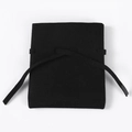 Premium black microfiber drawstring jewelry pouch with soft velvet texture for ring storage - Drawstring Style / Black
