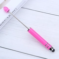 Sleek pink beaded stylus pen for touchscreens featuring a metallic tip and modern design - Fluorescent Rose Red