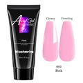 Professional 30ml pink acrylic nail extension gel 003 showing glossy and matte finishes - Pink (30ml)