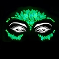 Glow-in-the-dark green face jewels for music festivals and Halloween party makeup - YG-022
