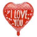 18 inch red heart foil balloon with I LOVE YOU print for romantic party decor - 18 Inch Heart Water Ripple A0468