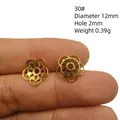 Perles d'espacement fleur dorée 12mm pour bijoux DIY et accessoires de coiffure - Fleur Creuse à Six Pétales (30#)