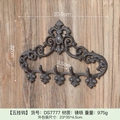 Vintage squirrel cast iron wall rack with five hooks and baroque carved details - 5-Hook Rack DS7777