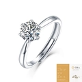 Classic silver moissanite ring with six-prong setting and GRA certificate report - Six-Prong 1 Carat Stone Style (With GRA Certificate & Box)