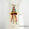 Christmas tree curtain tieback with woven cotton rope, red bow and gold bell ornament - Woven Christmas Tree - Small