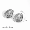 Boucles d'oreilles étoiles géométriques argentées avec effet de métal liquide - Forme Goutte d'Eau Argentée (TE60175-S)