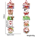 Vertikale Weihnachts-Türhänger mit Weihnachtsmann und Schneemann Motiven und Text - Mehrfarbig Stil 03