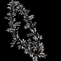 Silver bridal hair vine with shimmering crystals and pearls on a black background - Silver Long Rhinestone Hair Vine (HS-J6702S)