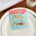 Cute Japanese style dog and bone hair clip set in white pearlescent acetate finish - 2# Dog Bone Set