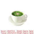 Mini set tazzina da caffè e piattino per casa delle bambole, vassoio da 30mm - Tazza Fiocco di Neve Matcha