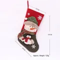 50cm large Christmas stocking with snowman and penguin embroidery in festive red and green - Large Friendship Snowman Style