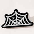 Halloween crown claw clip with black spider web pattern and white spider accent - Spider Web 2