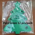 Felt Christmas tree cutlery holder set in green color, 12 pieces per pack for table decor - Set of 12 / Green