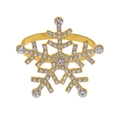 Golden alloy snowflake napkin ring with clear rhinestones for Christmas table setting - Large Full Rhinestone / Gold