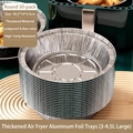 50 Stück dicke Alufolie-Einsätze für 3-4,5L Heißluftfritteuse, Maß 18,5x14x4,5cm - Verdickt für 3-4,5 l / Durchmesser 18,5 cm (50 Stück)
