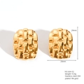 Orecchini a cerchio in acciaio inossidabile placcati oro 18K con texture vintage ondulata - E664-02(Tessitura a Onde)