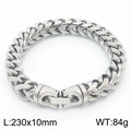 Cool stainless steel keel chain bracelet in silver finish, 10mm width and 230mm length - 10mm Width (KB167188-KFC)