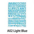 Detailansicht der 1-Zoll hellblauen Vinyl-Alphabetaufkleber für Geschenkdekoration - 210x290mm / Hellblau