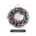 White Edge With Red Berry & Pine Cone Diameter 40CM