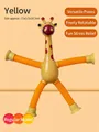 Yellow telescopic giraffe suction cup toy with flexible limbs for creative play - Yellow Giraffe (No Light)
