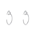 Minimalist S925 sterling silver cat ear hooks featuring triangular clear zircon stones - Zirconia Triangle