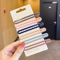 Set of six colorful matte wavy hairpins on white card featuring various pastel shades - Wave Mixed Color 6-Piece Set