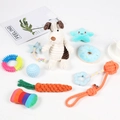 10-piece durable dog toy set with woven cotton ropes and plush corduroy dolls - 10-Piece Set No.2 Approx 400g