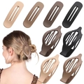 8-piece matte hair clip set with duckbill and snap clips in assorted earth tones - Set 1 (8-Piece Set: 4 Claw Clips + 4 Bobby Pins)