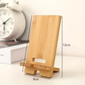 Support de téléphone moderne en bambou pour bureau avec fente pour câble de charge - Support en Bambou