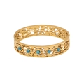 Vintage golden hollow cuff bracelet with turquoise stones and filigree patterns - Hollow Scroll Turquoise Style (1#)