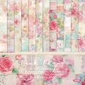 Pink Peony 6x6 inch paper pad with 12 vintage floral designs on 160gsm cardstock - R2332 24 Sheets