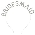 Diadema plateada para dama de honor con letras de diamantes para bodas y fiestas - Plata-BRIDESMAID